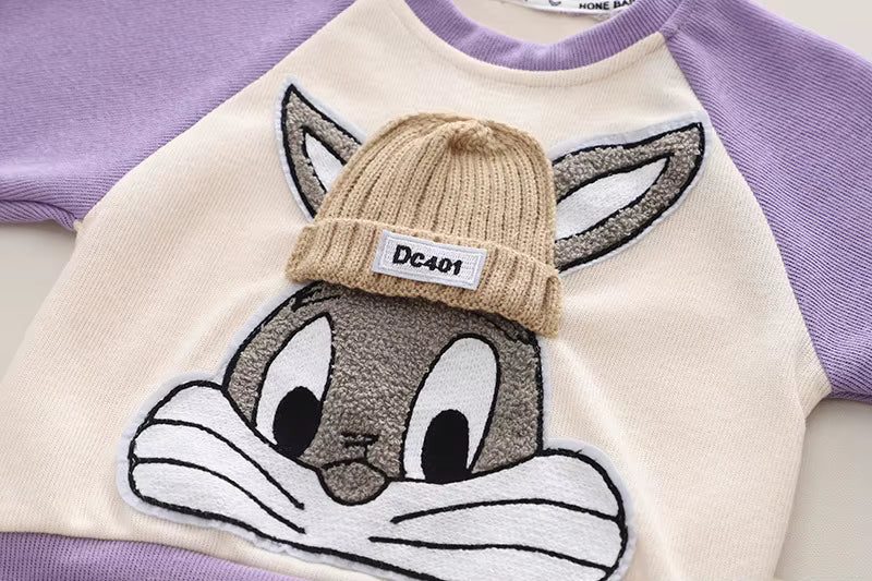 Zweiteiliges Kinder-Set „Häschen“ – Pullover & Hose aus Soft-Sweat