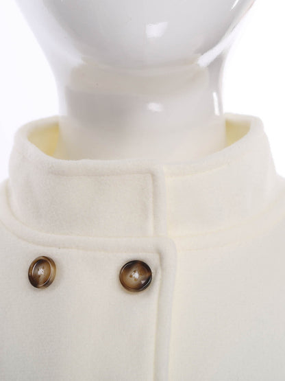 Festlicher Mädchenmantel mit Kunstfellbesatz – warm gefüttert & edel in Creme