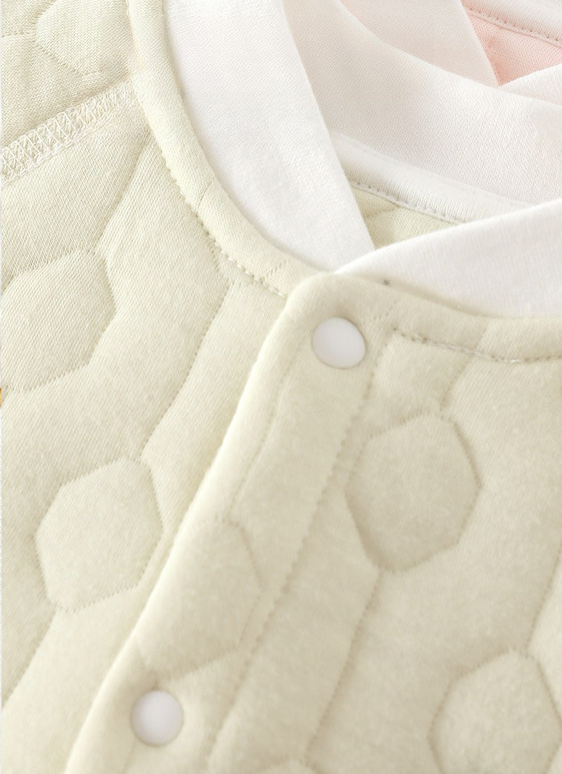 Baby Strampler mit Steppstruktur & Tierdetail