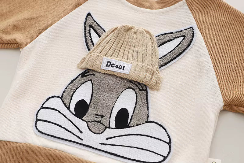 Zweiteiliges Kinder-Set „Häschen“ – Pullover & Hose aus Soft-Sweat