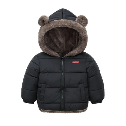 Winterjacke mit Kapuze & Ohren | Innenleben aus Teddyfell / Daunenjacke / Steppjacke