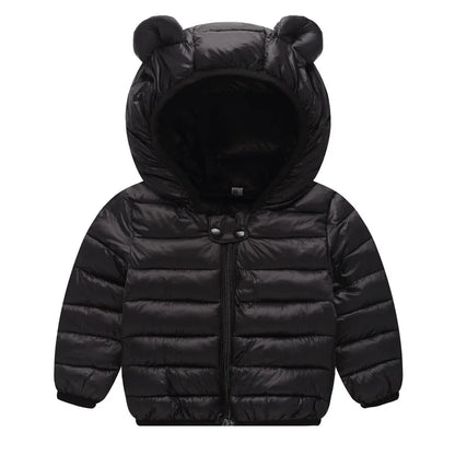 Winterjacke mit Kapuze & Ohren | Innenleben aus Teddyfell / Daunenjacke / Steppjacke