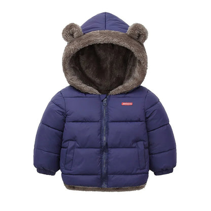 Winterjacke mit Kapuze & Ohren | Innenleben aus Teddyfell / Daunenjacke / Steppjacke