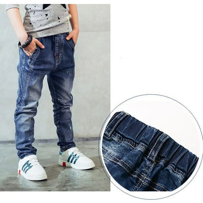 Jeanshose Blue Denim mit Hosenbund Painted