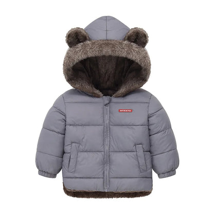 Winterjacke mit Kapuze & Ohren | Innenleben aus Teddyfell / Daunenjacke / Steppjacke