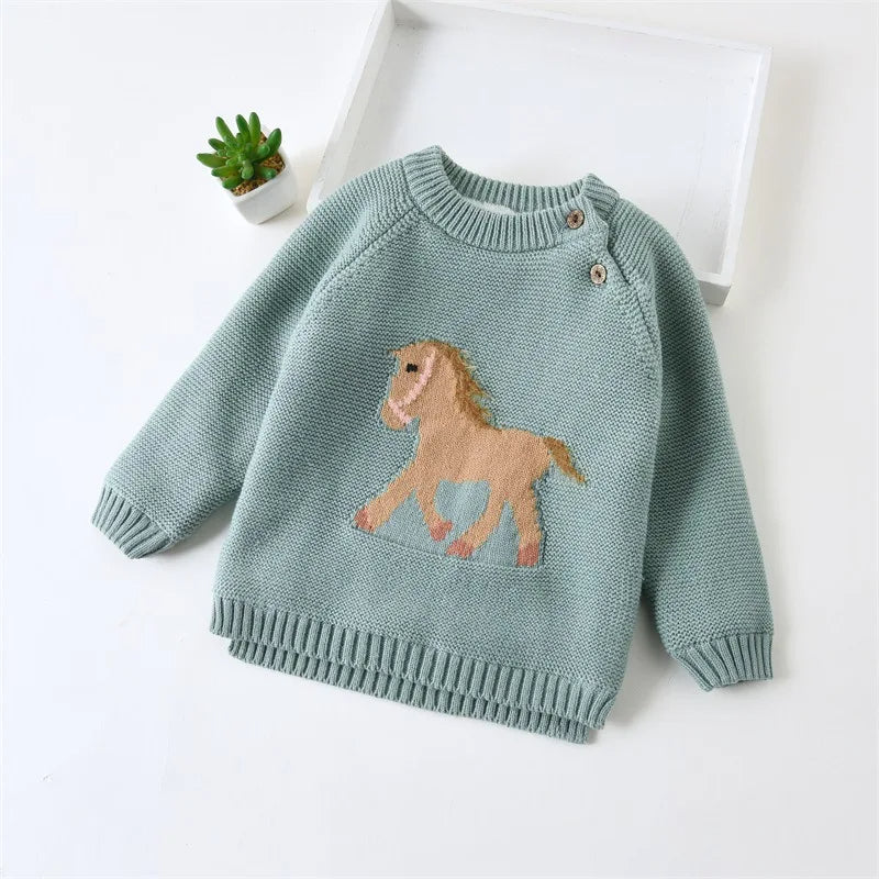 Kuschelweicher Kinderpullover mit Tiermotiven