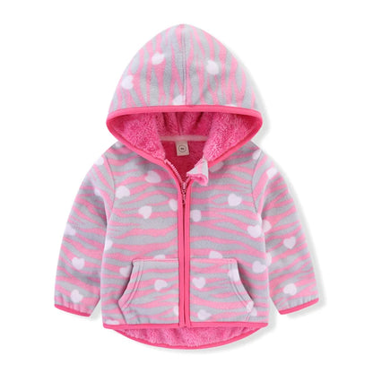 Fleecejacke für Kinder mit Kragen oder mit Kapuze