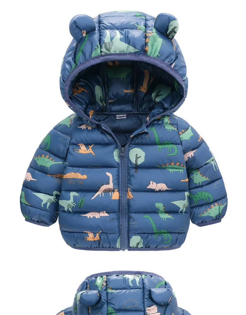 Kinder Winterjacke mit Kapuze und niedlichen Ohren