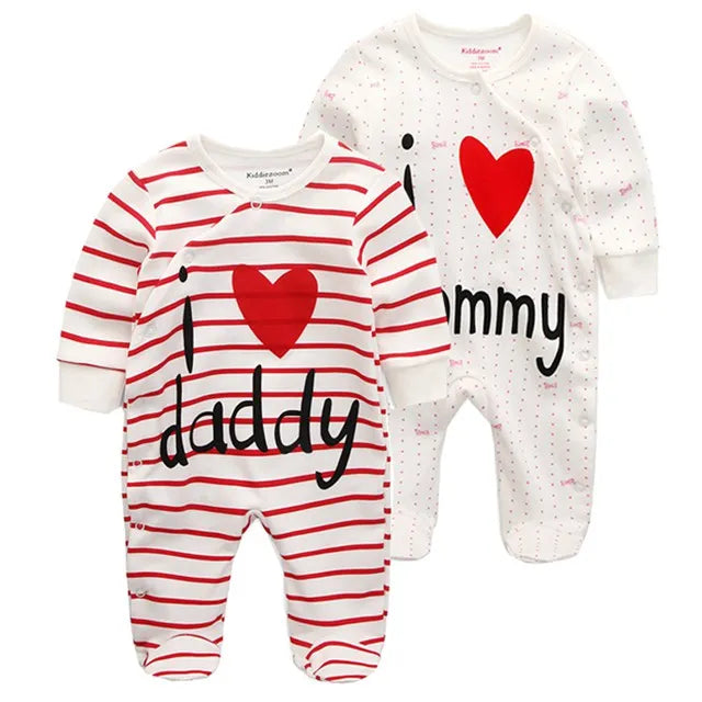 Baby-Strampler "I Love Daddy/Mommy"