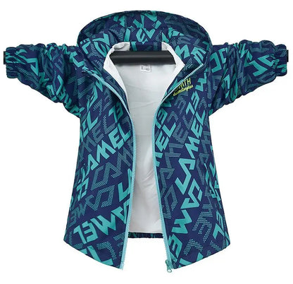 Regenjacke / Übergangsjacke mit Kapuze / Innenleben aus Fleece
