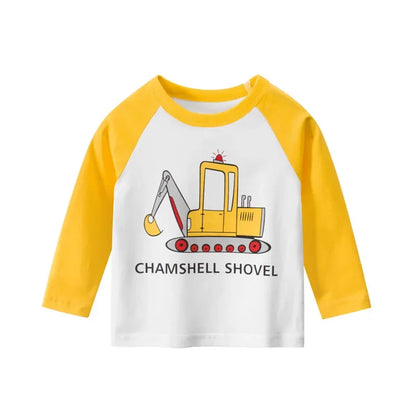 Kinder Langarm-Shirts mit Fahrzeugmotiven