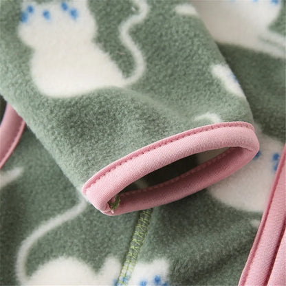 Fleecejacke für Kinder ohne Kapuze mit Kragen