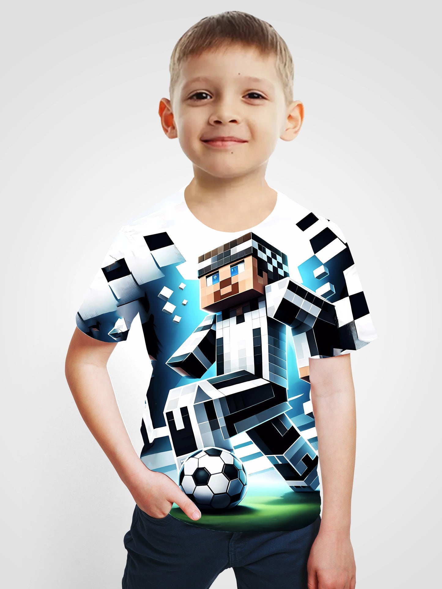 Kinder T-Shirt mit coolem Fußballer-Design