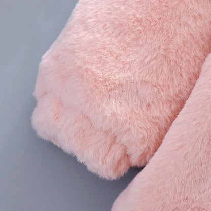 Winterjacke / Wintermantel mit Kapuze & Ohren für Mädchen in Rosa, Beige oder Rot