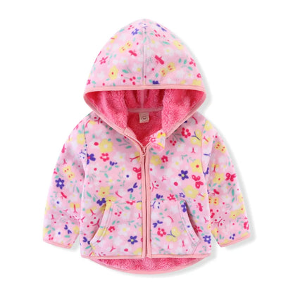 Fleecejacke für Kinder mit Kragen oder mit Kapuze