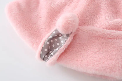 Winterjacke für Mädchen | Kuschelige Jacke mit Hasenohren