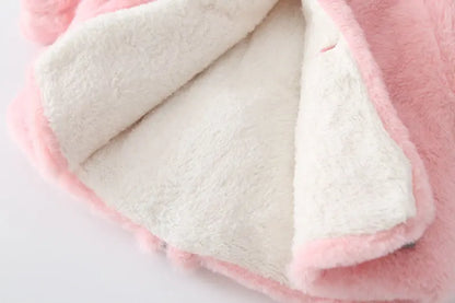 Winterjacke für Mädchen | Kuschelige Jacke mit Hasenohren