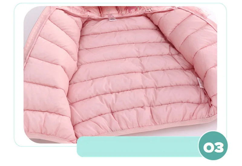 Kinder Winterjacke mit Kapuze und niedlichen Ohren