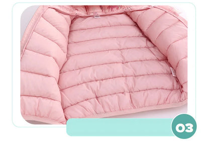 Kinder Winterjacke mit Kapuze und niedlichen Ohren / Daunenjacke / Steppjacke