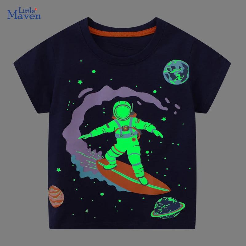 Leuchtendes Astronauten-T-Shirt für Kinder