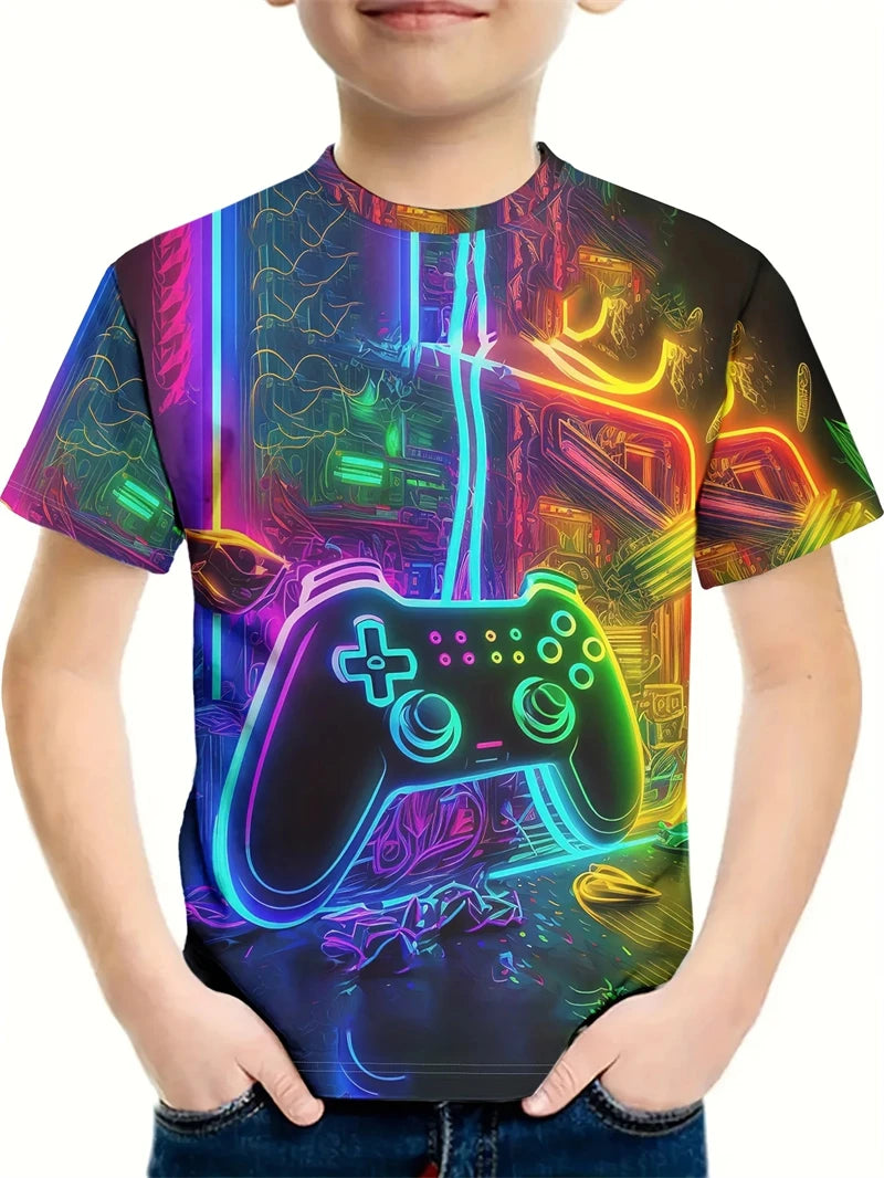 Stylisches Gamer T-Shirt mit All-Over-Print für Groß und Klein