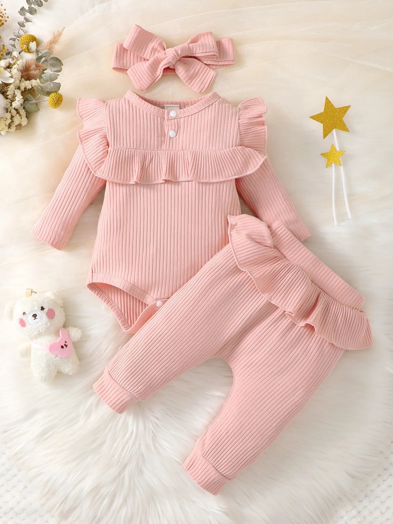 Baby-Rüschen-Set in Rosa