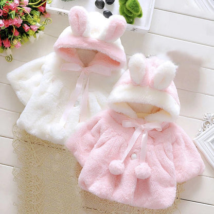 Kuschelige Hasen Kapuzen-Jacke mit Ohren für Mädchen
