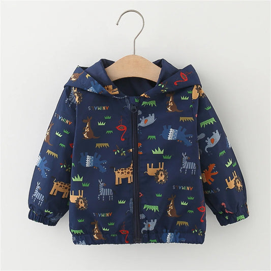 Kinder-Regenjacke mit Tiermotiven