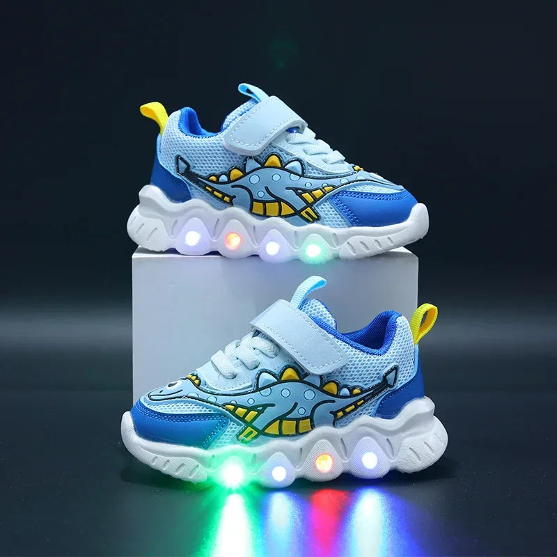 Leuchtende Kinder-Sneaker mit Dinosaurier-Design