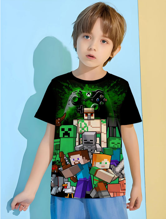 Kinder T-Shirt mit Minecraft Gaming-Motiv