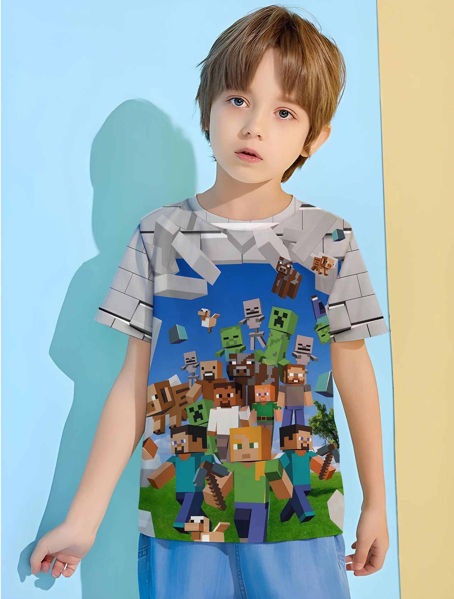 Kinder T-Shirt mit Minecraft-Motiv