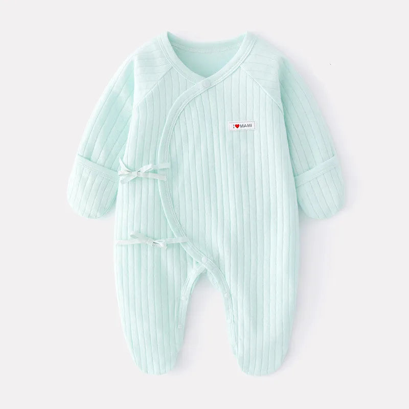 Einfarbiger Wickeloverall für Neugeborene und Babys