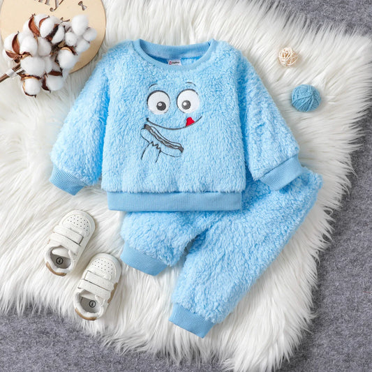 Flauschiger Teddyfell-Anzug / Set 2-teilig für Jungen