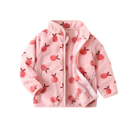 Fleecejacke für Kinder ohne Kapuze mit Kragen