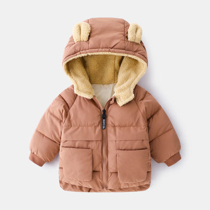 Winterjacke mit Kapuze & Ohren / Innenleben aus Teddyfell