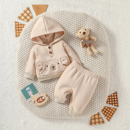 Baby Kapuzen-Set mit Bärenmotiv