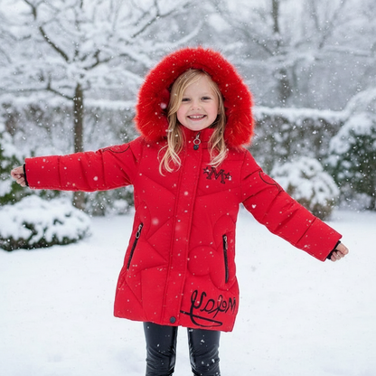 Winterjacke / Winterparka mit Kapuze & Kunstfell für Mädchen