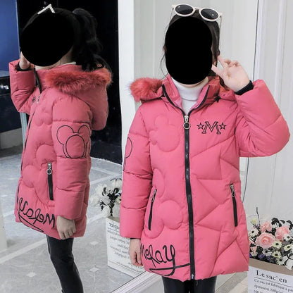 Winterjacke / Winterparka mit Kapuze & Kunstfell für Mädchen