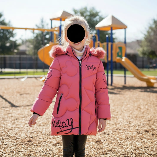 Winterjacke / Winterparka mit Kapuze & Kunstfell für Mädchen