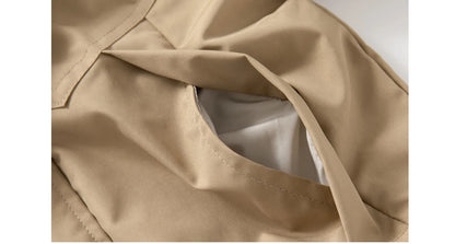 Regenjacke / Übergangsjacke einfarbig mit Kapuze in Schwarz oder Beige