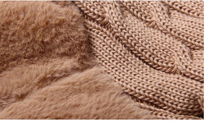 Winterjacke mit Kapuze & Ohren im Strick-Design & Bär-Motiv für Mädchen
