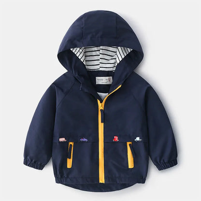 Regenjacke für Kinder einfarbig für Jungen / Wind- und Wasserabweisend