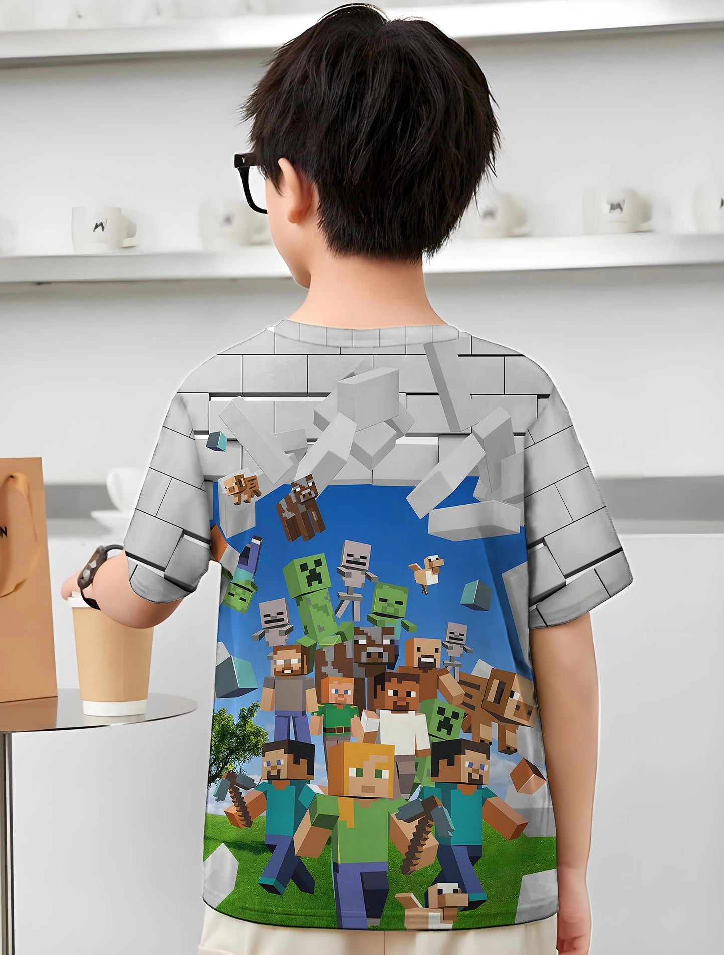 Kinder T-Shirt mit Minecraft-Motiv