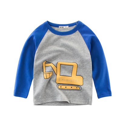 Kinder Langarm-Shirts mit Fahrzeugmotiven