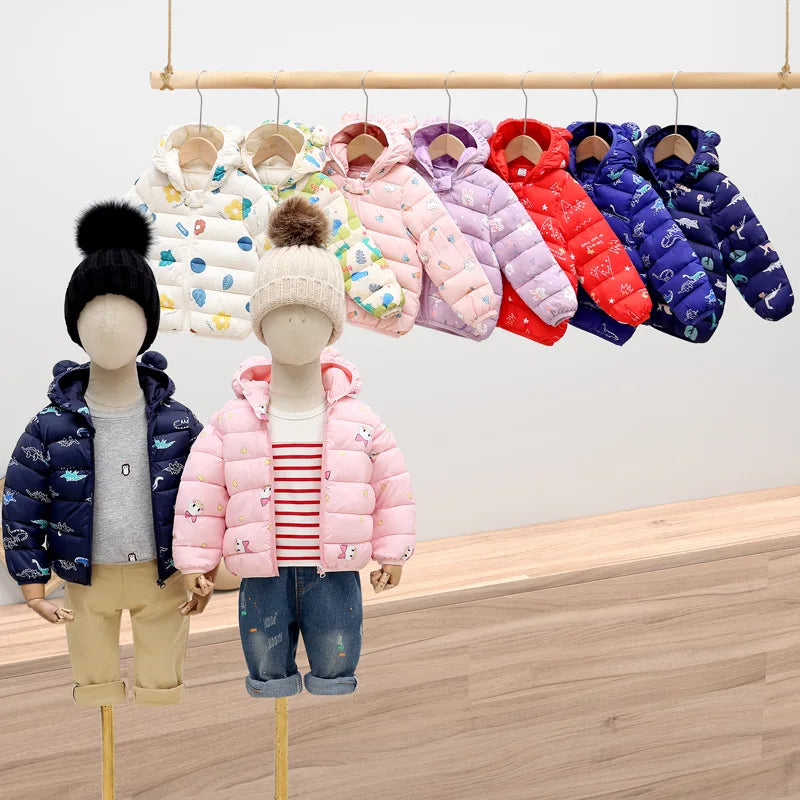 Kinder Winterjacke mit Kapuze und niedlichen Ohren
