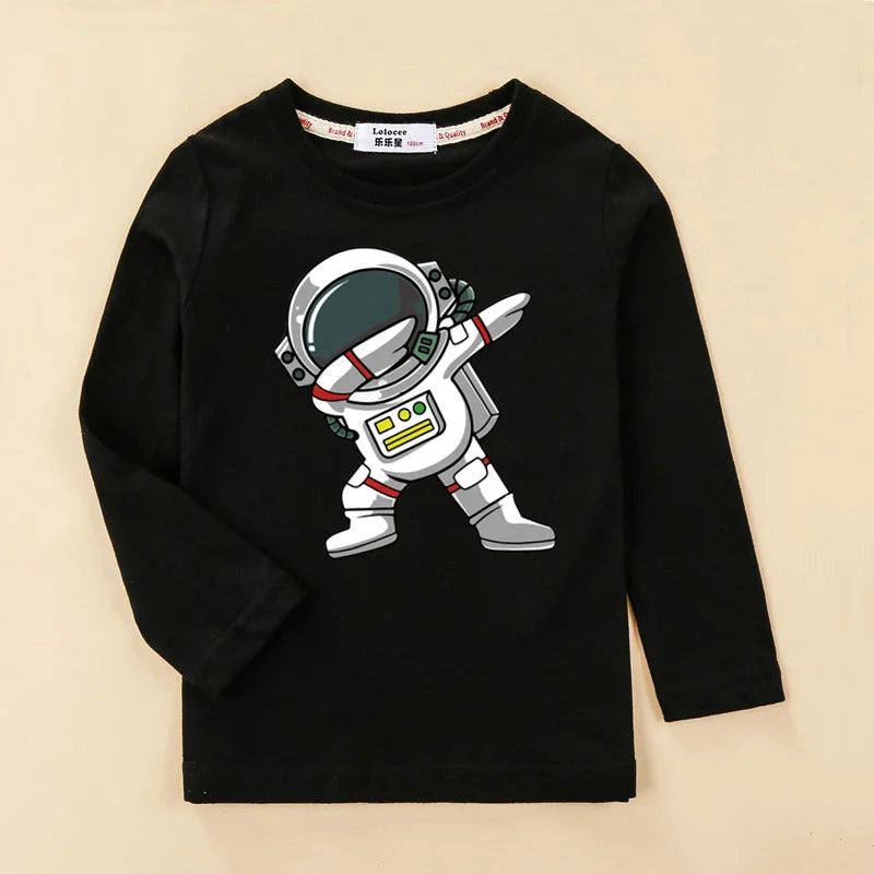 Kinder Langarmshirt mit Astronauten-Motiv