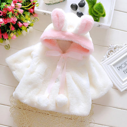 Kuschelige Hasen Kapuzen-Jacke mit Ohren für Mädchen