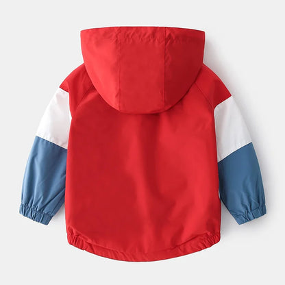 Regenjacke für Kinder einfarbig für Jungen / Wind- und Wasserabweisend