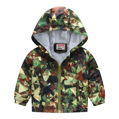 Regenjacke / Übergangsjacke mit Kapuze für Kinder