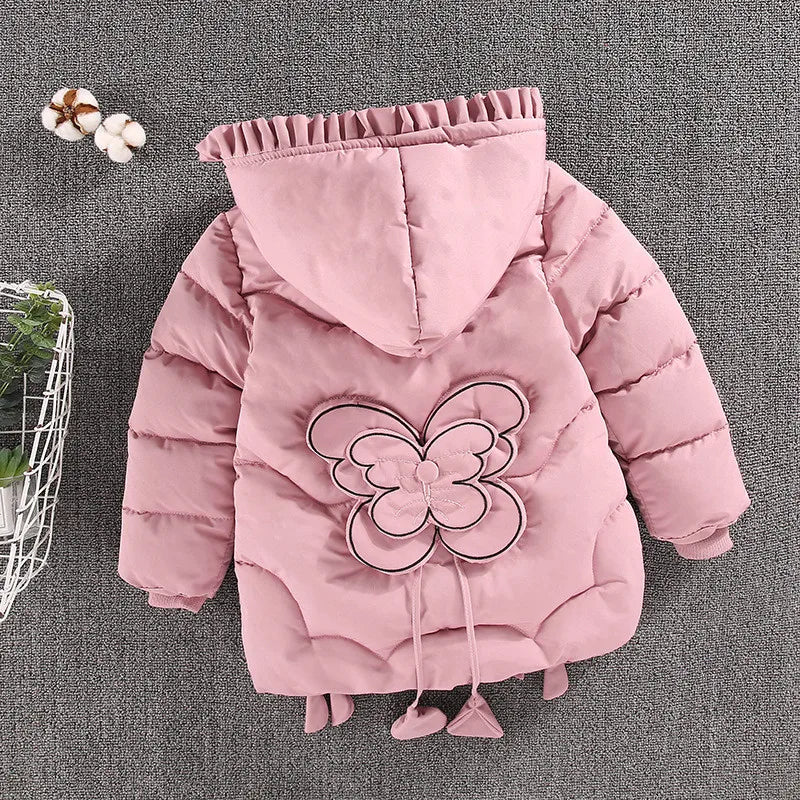 Zauberhafte Kinder-Winterjacke mit Schmetterlingsdesign